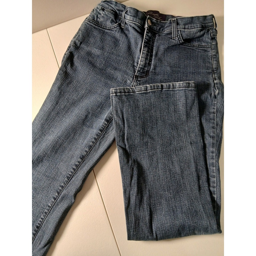 NYDJ Not Your Daughters Jeans Blue Straight Leg Rhinestone Pocket Size 10 USA